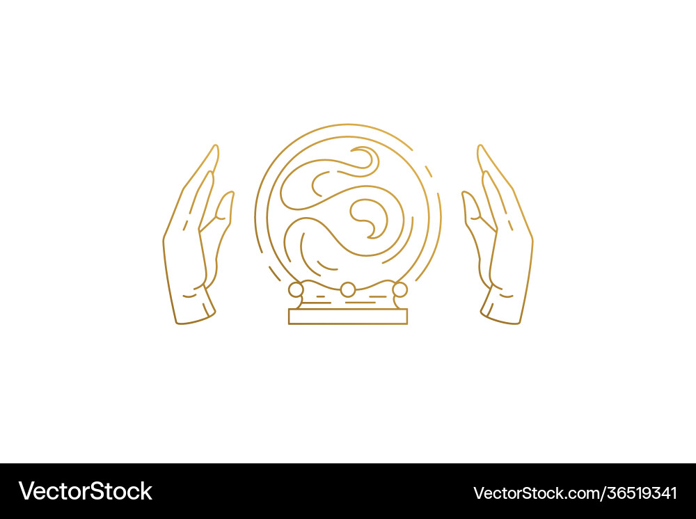 Hands fortune teller and crystal ball Hands fortune teller and crystal ball vector image