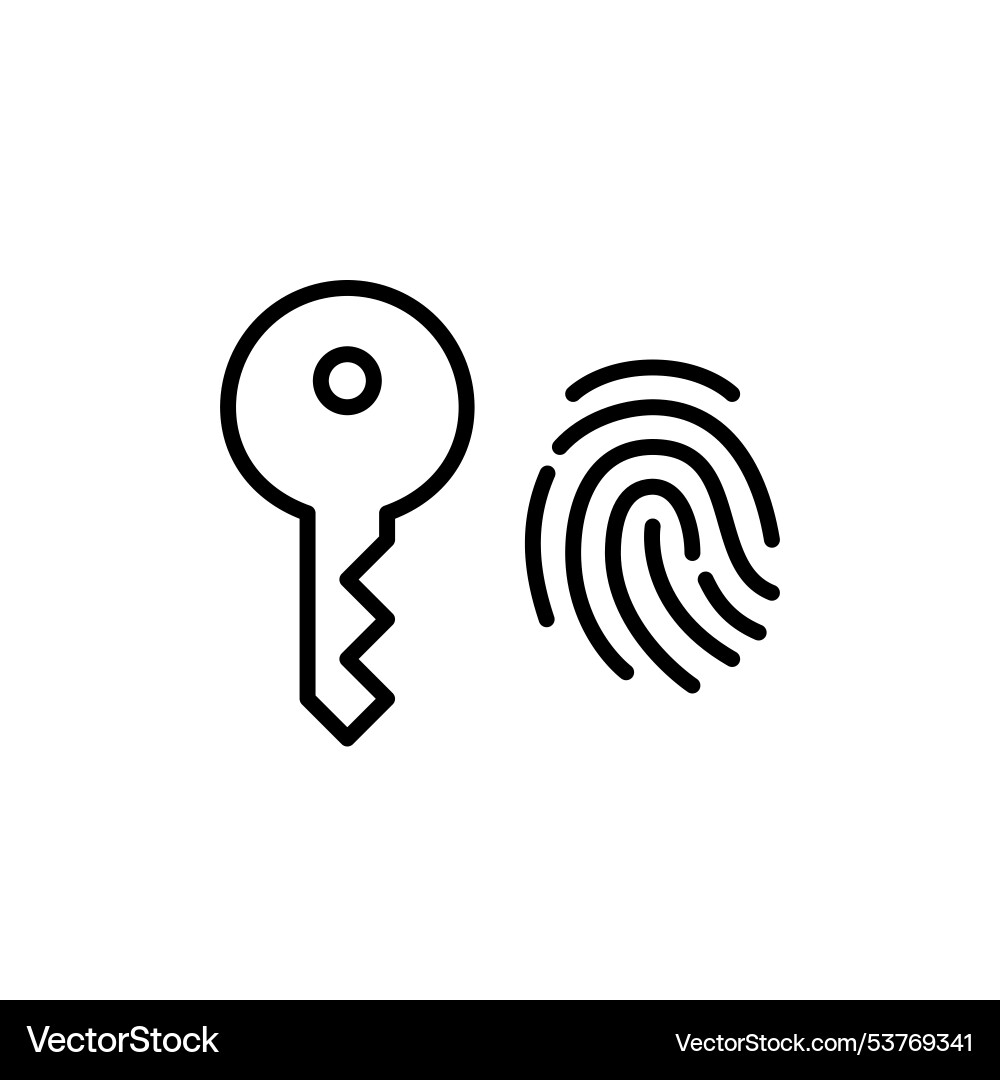 Key and fingerprint biometric security access Key and fingerprint biometric security access vector image