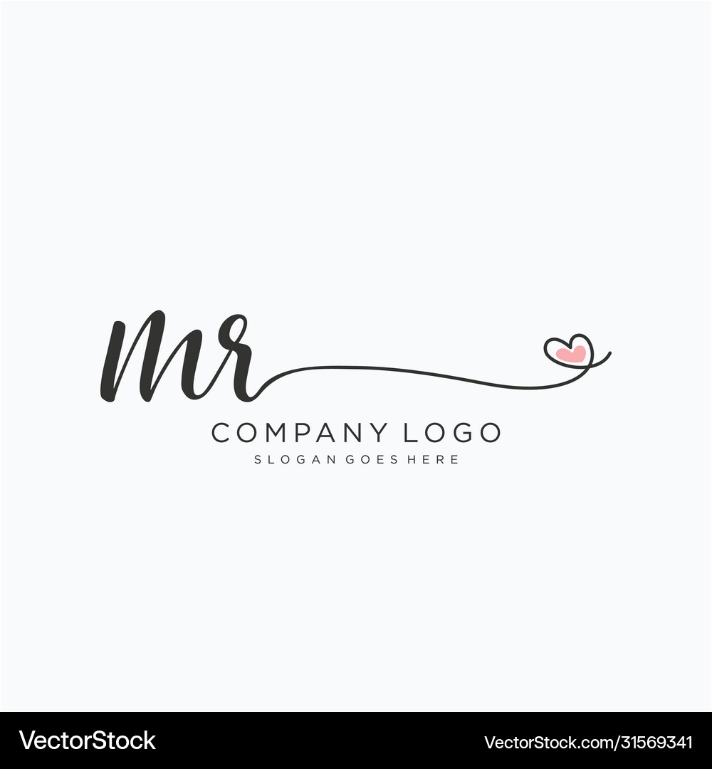 Mr initial handwriting logo design – Royalty-Free Vector | VectorStock