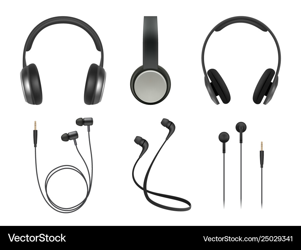 Music earphones quality electronic items stereo Music earphones quality electronic items stereo vector image