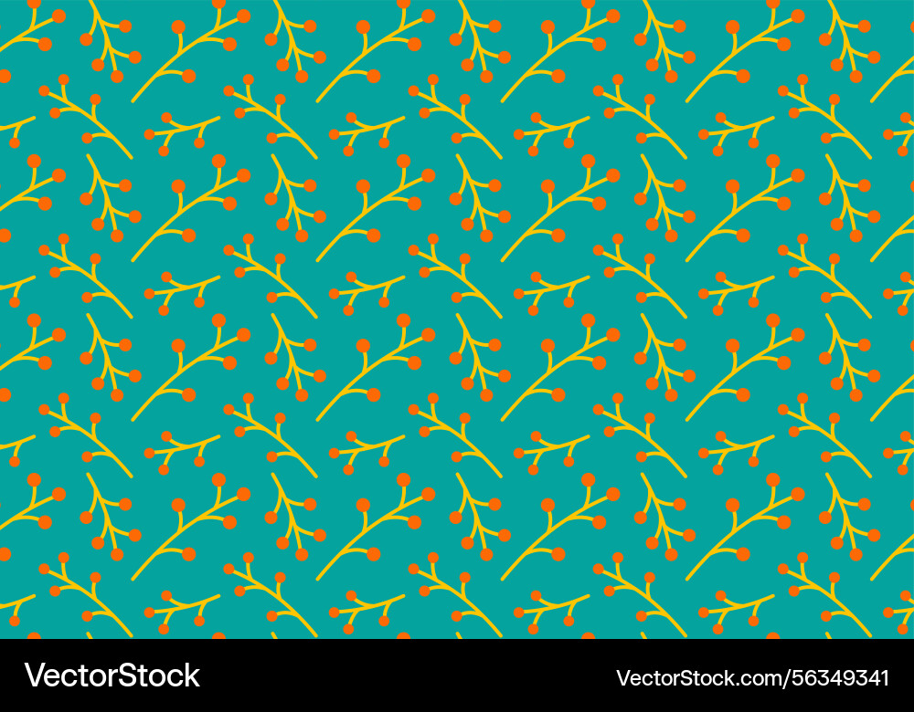 Seamless pattern with twigs on a green background Seamless pattern with twigs on a green background vector image