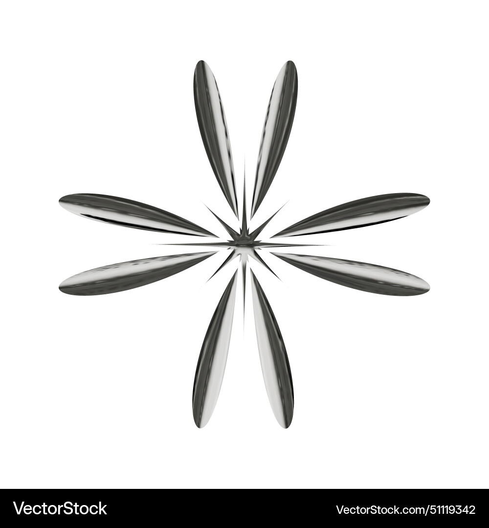 Abstract metal element in y2k style Vector Image