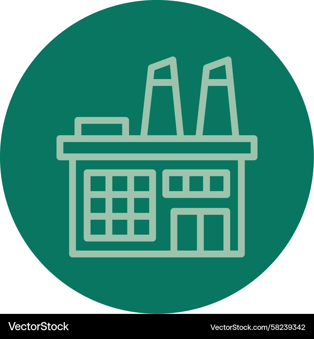 Factory Window Line - Multi Color Vector Image