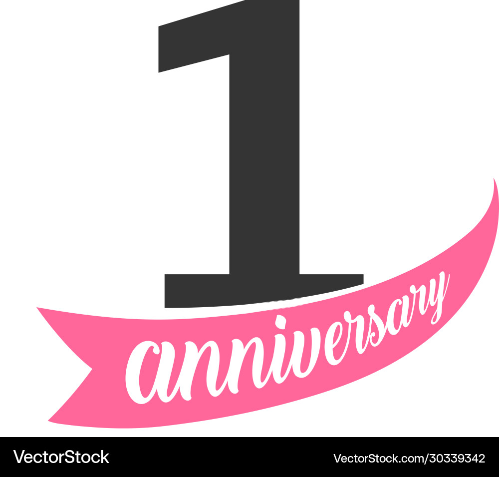 First anniversary logo number 1 First anniversary logo number 1 vector image