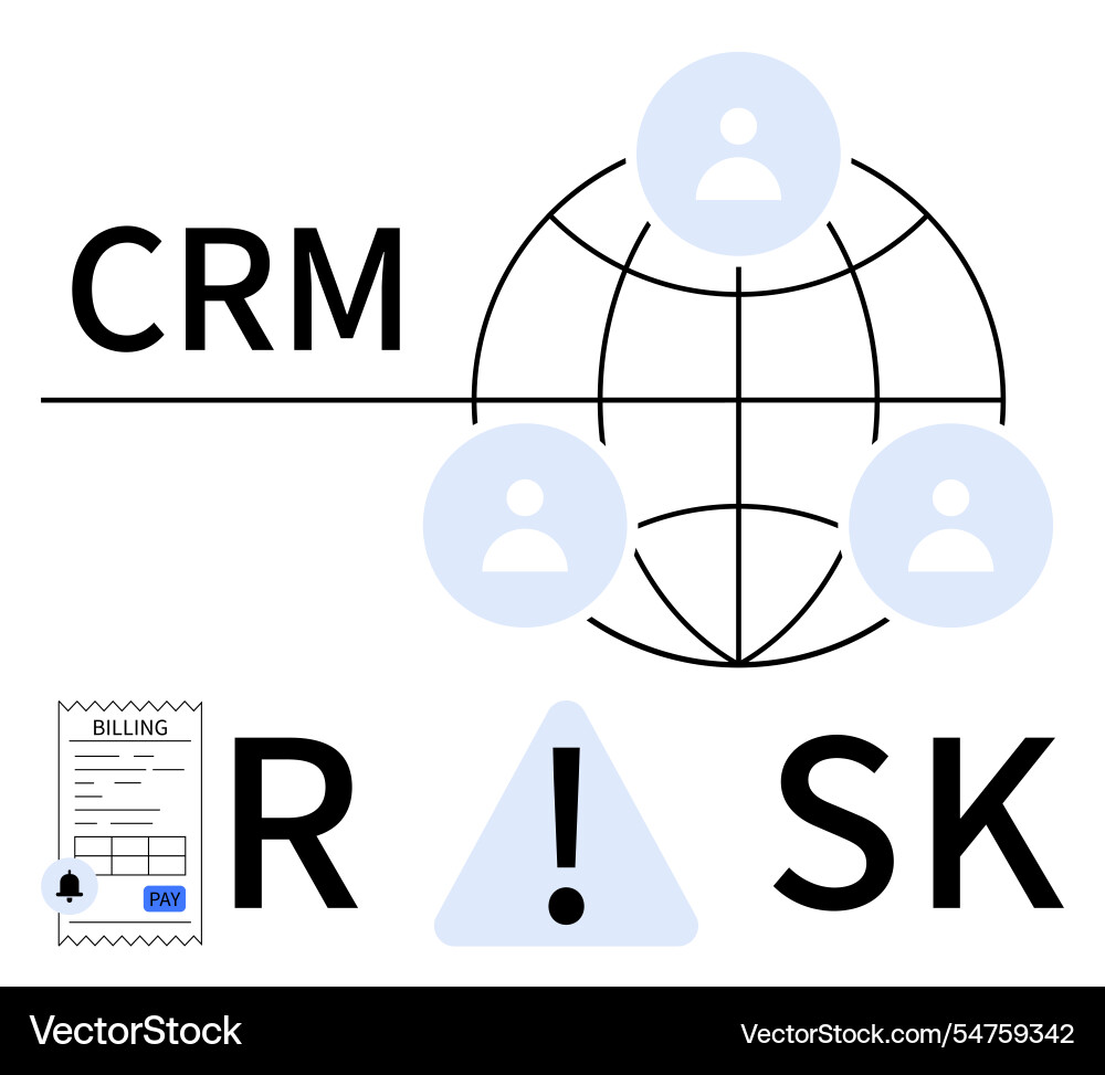 Managing business risk with crm systems Managing business risk with crm systems vector image