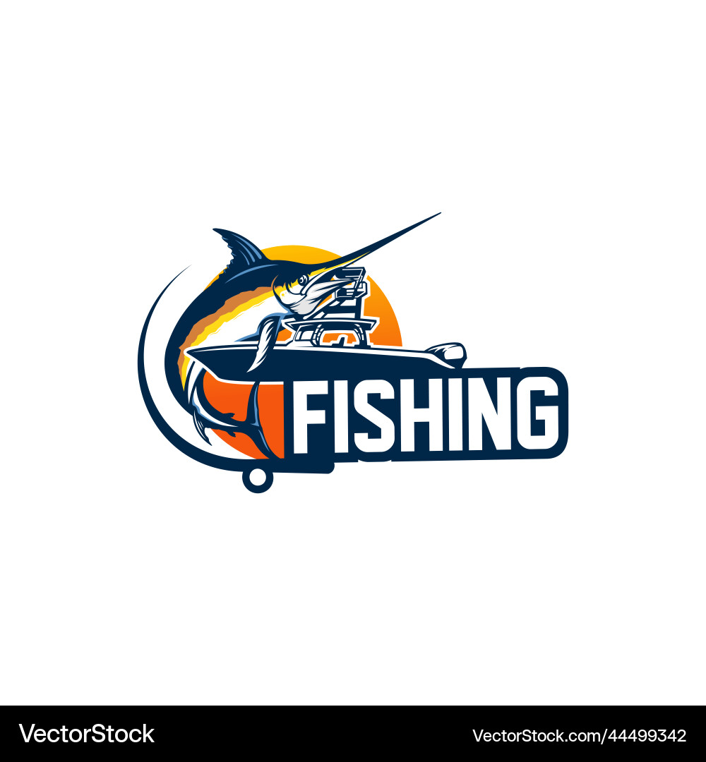 Marlin Fishing Logo - Sporty Style vector image