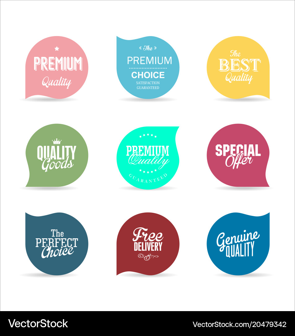 Modern badges and labels collection 3 Vector Image