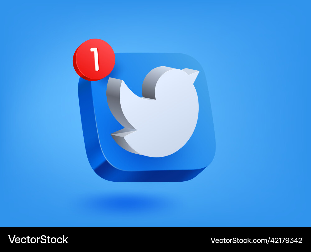 New message concept 3d mobile application icon vector image