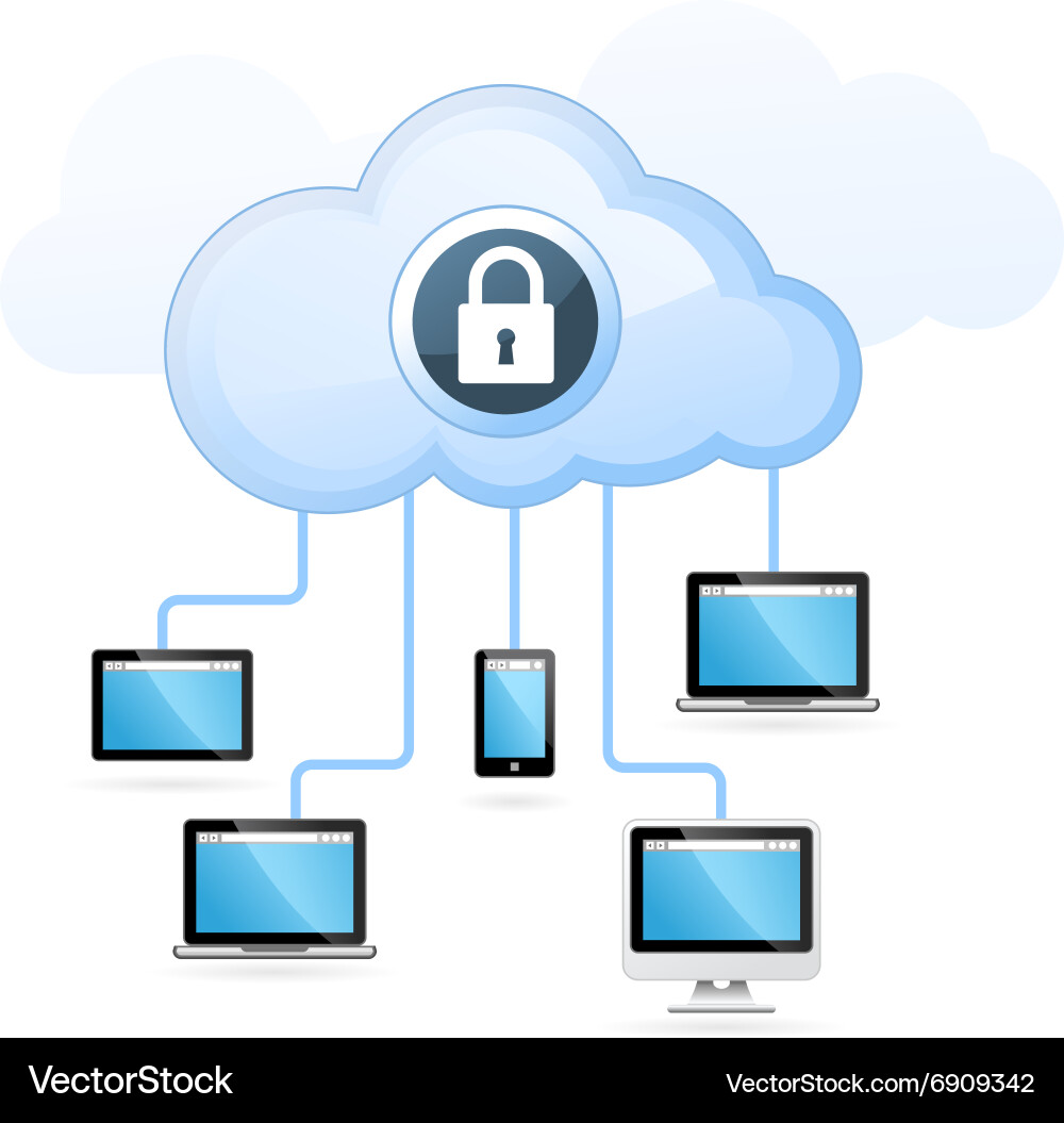 Secure Cloud Data Access vector image