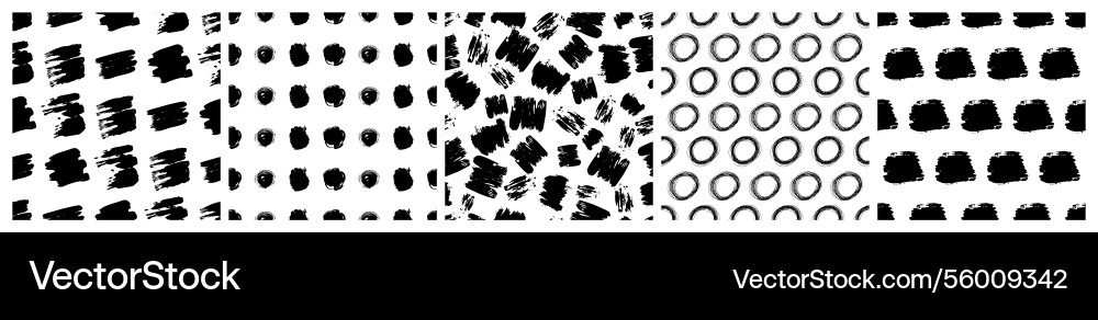 Set of seamless patterns with scribble smears Set of seamless patterns with scribble smears vector image