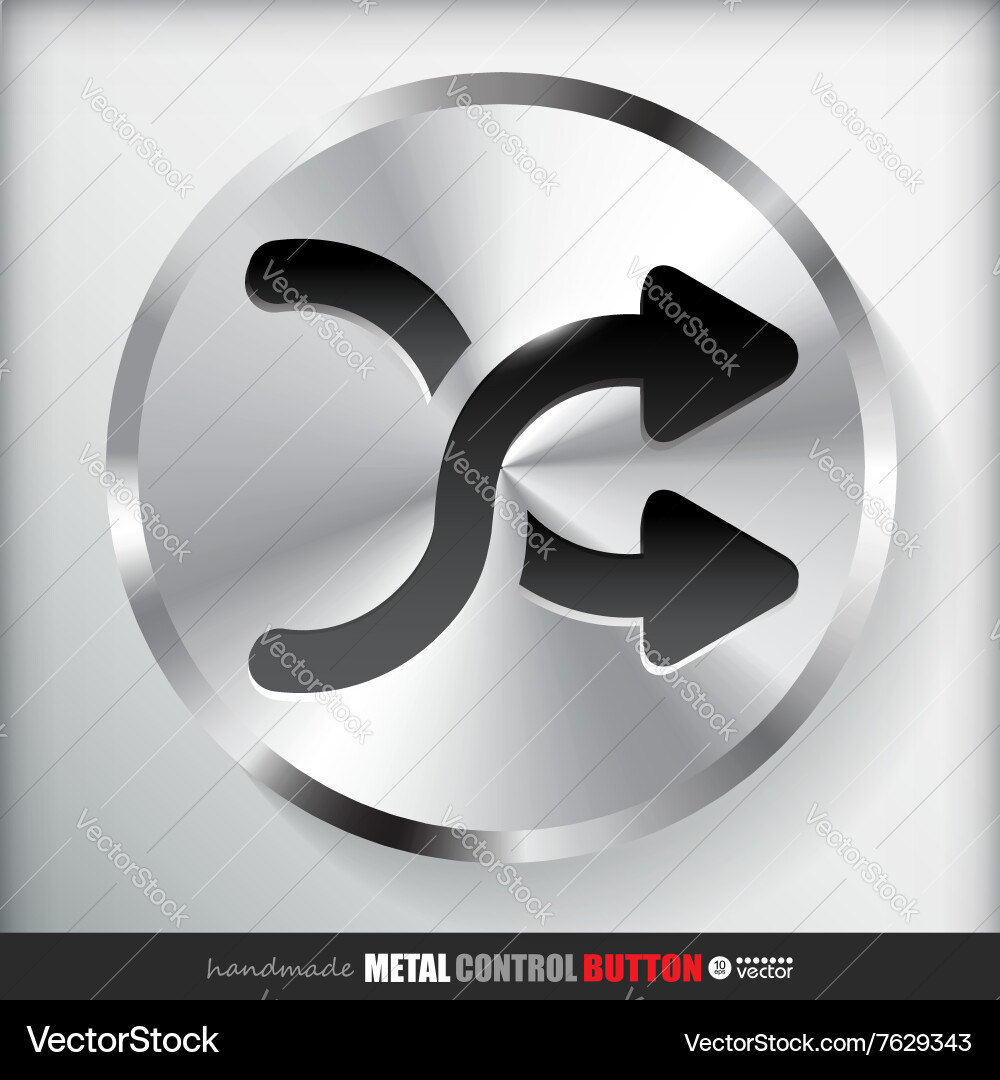 Circle metal shuffle button applicated for html Vector Image