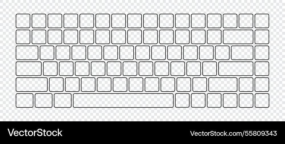 Computer Tastatur-Taste Layout Vorlage Vektorbild