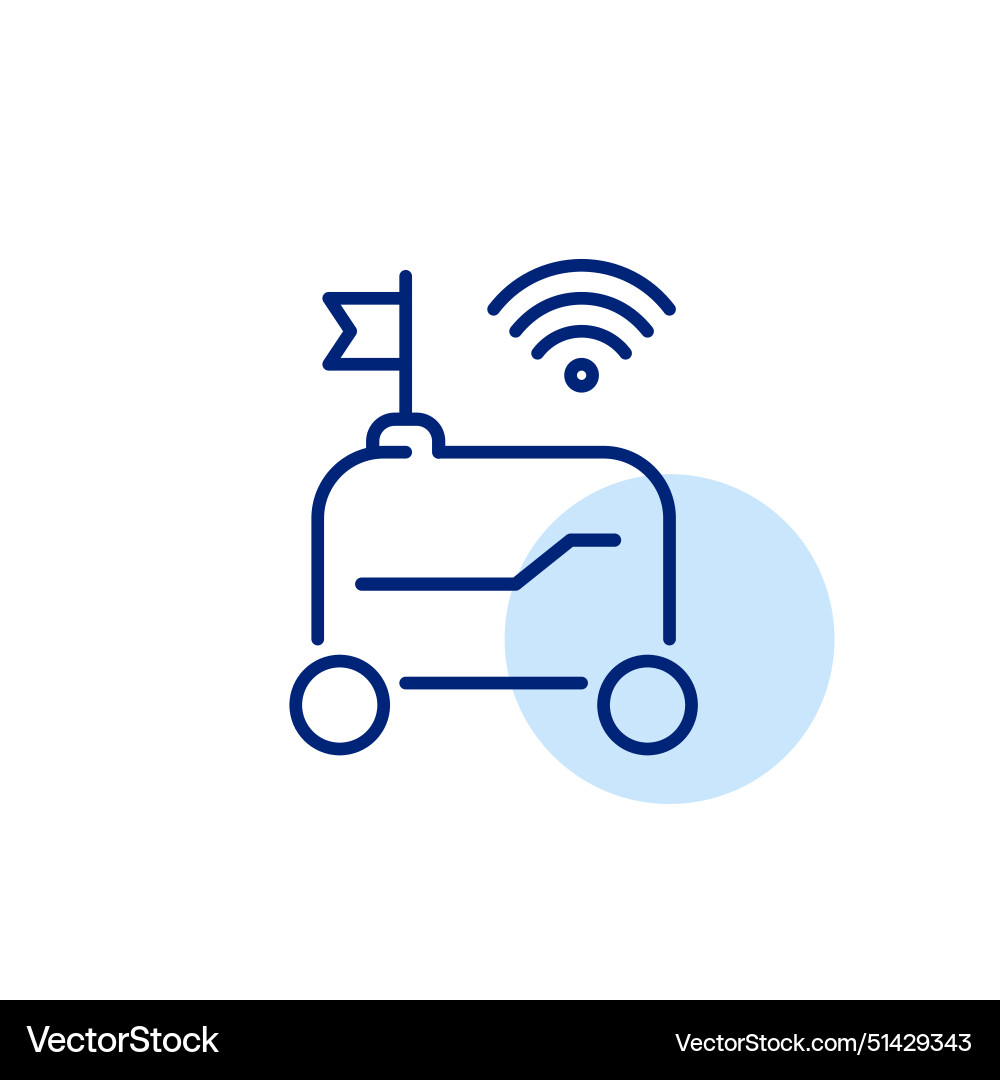 Delivery robot with flag and wifi pixel perfect Delivery robot with flag and wifi pixel perfect vector image