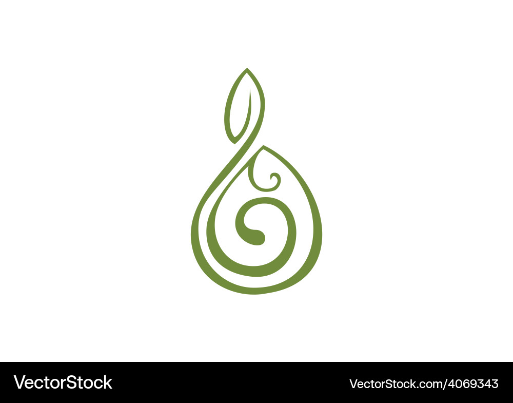Elegant Green Leaf Logo Vector Image