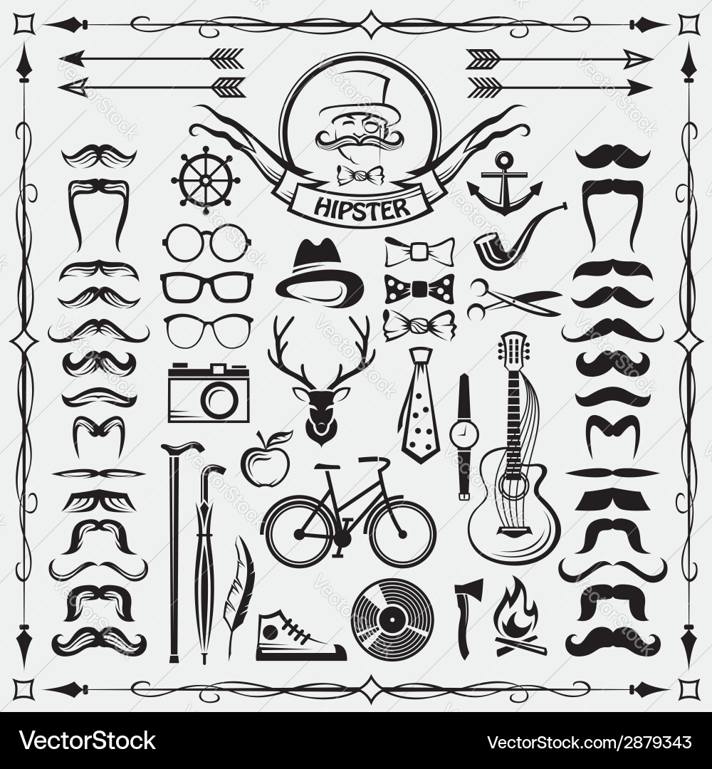 Hipster style elements Royalty Free Vector Image