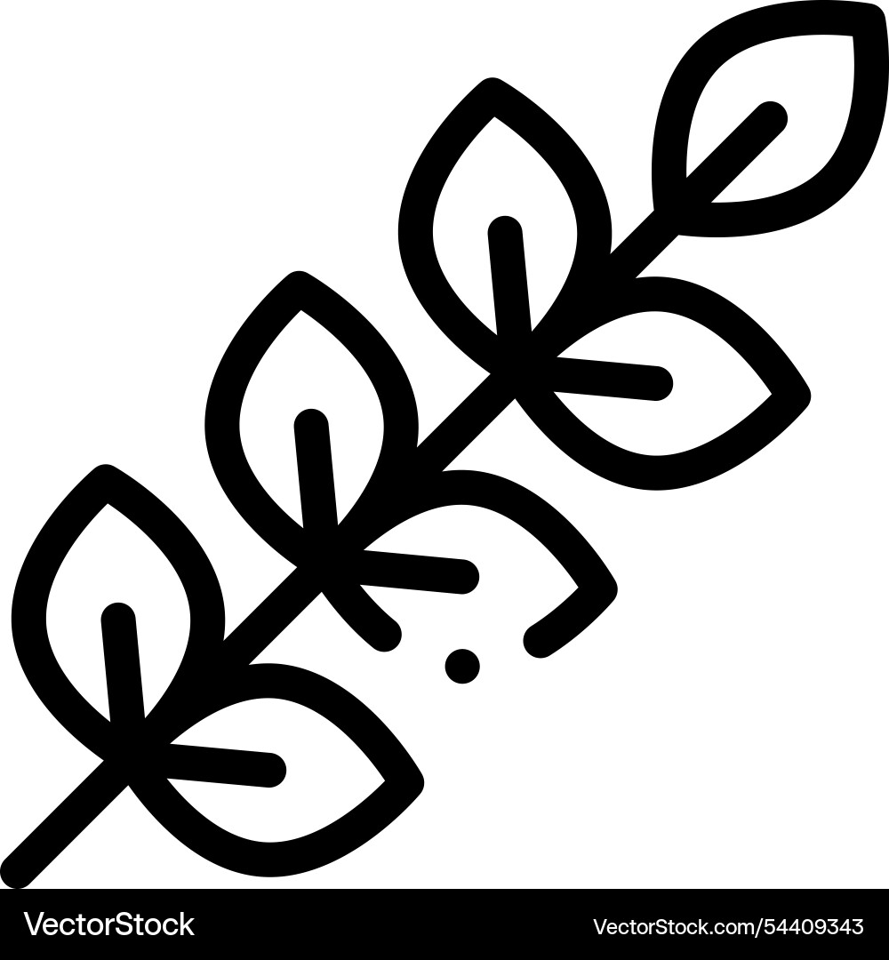 Leaf icon thin linear style design isolated Leaf icon thin linear style design isolated vector image