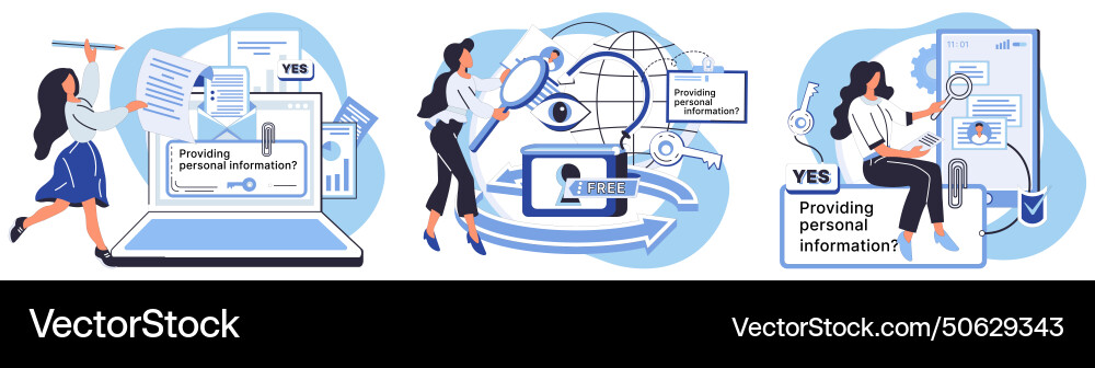 Personal information data storage methods must Personal information data storage methods must vector image
