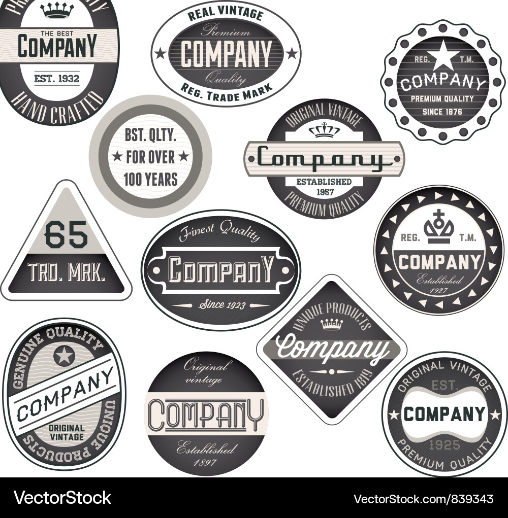 Retro Badge Collection Vektorbild
