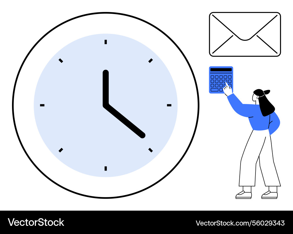 Time management concept with clock calculator Vector Image