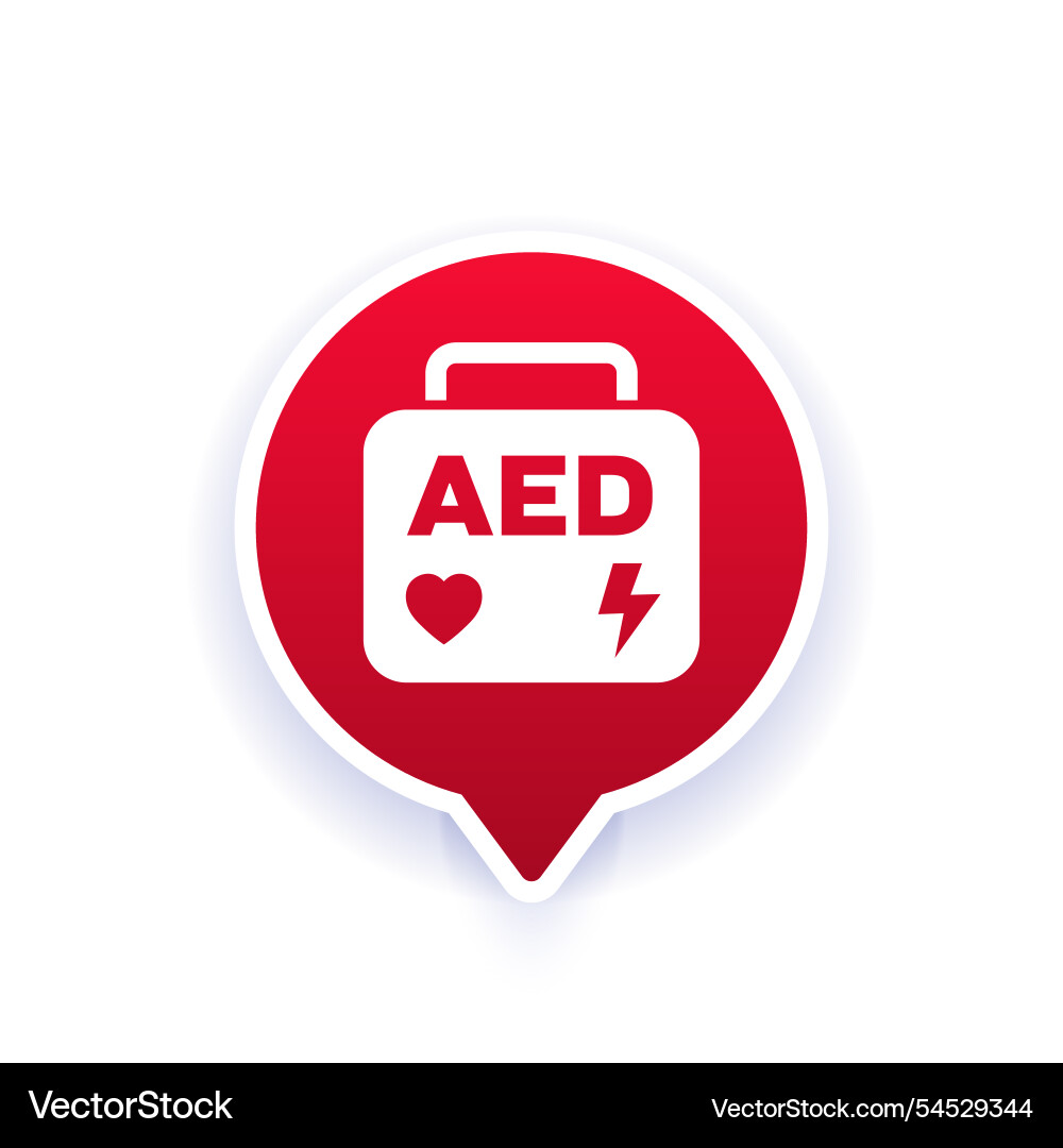 Aed icon automated external defibrillator vector image