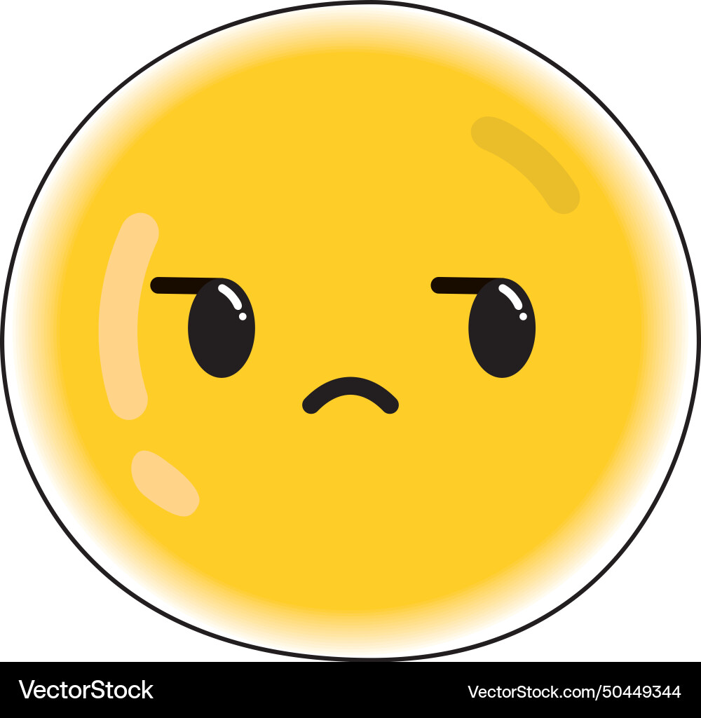 Cute emotionless emoji icon Royalty Free Vector Image