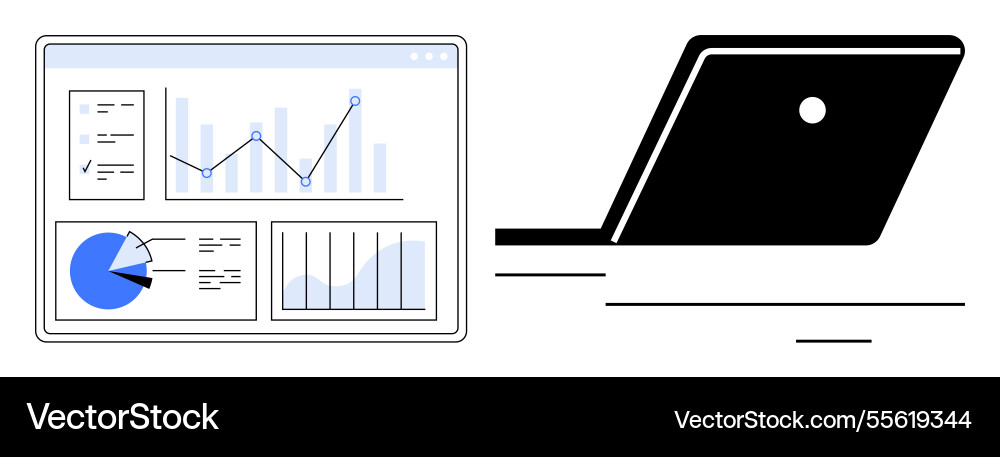 Data analytics with charts and graphs displayed Data analytics with charts and graphs displayed vector image