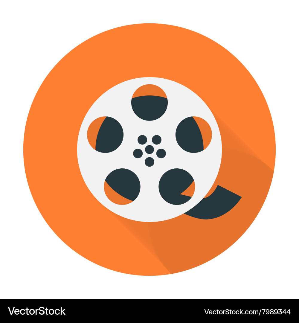Film reel flat icon Royalty Free Vector Image - VectorStock