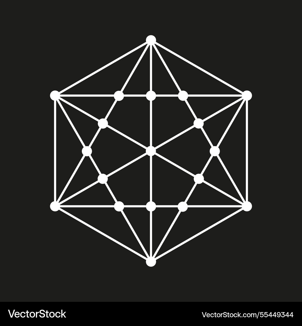 Geometric grid icon complex polygon structure Geometric grid icon complex polygon structure vector image