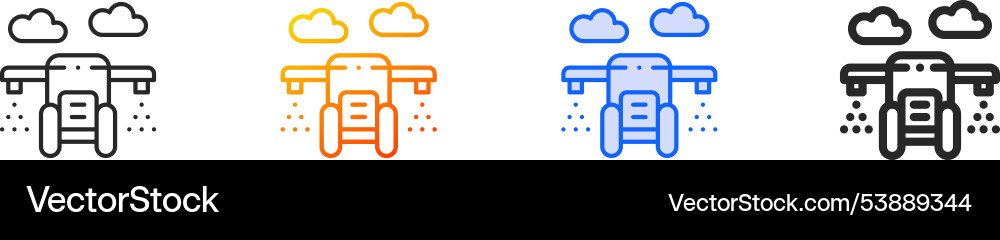 Manure iconthin linear gradient blue stroke Vector Image