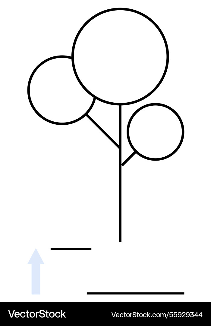 Minimalist line art tree with circular canopy Minimalist line art tree with circular canopy Vector Image