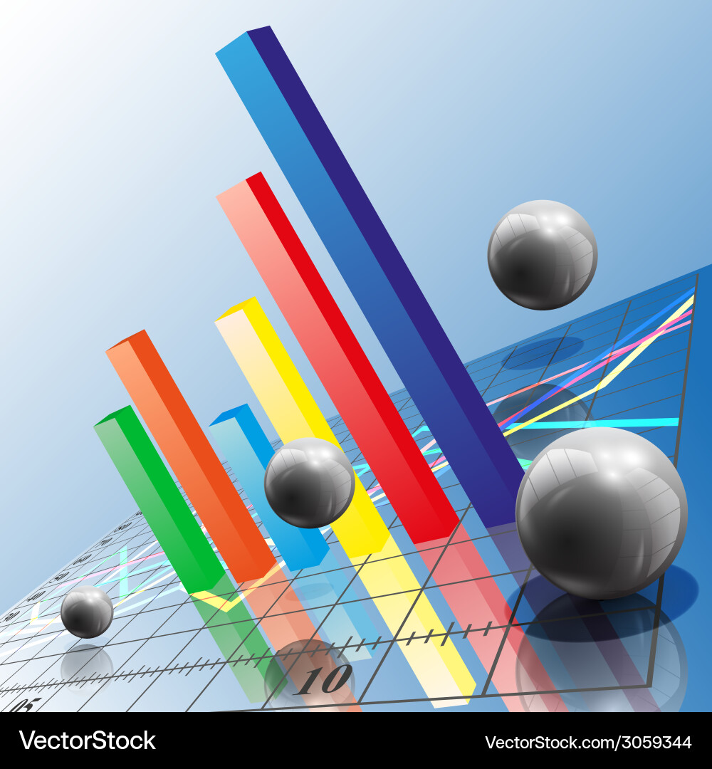 Progressive bar chart abstract Vector Image