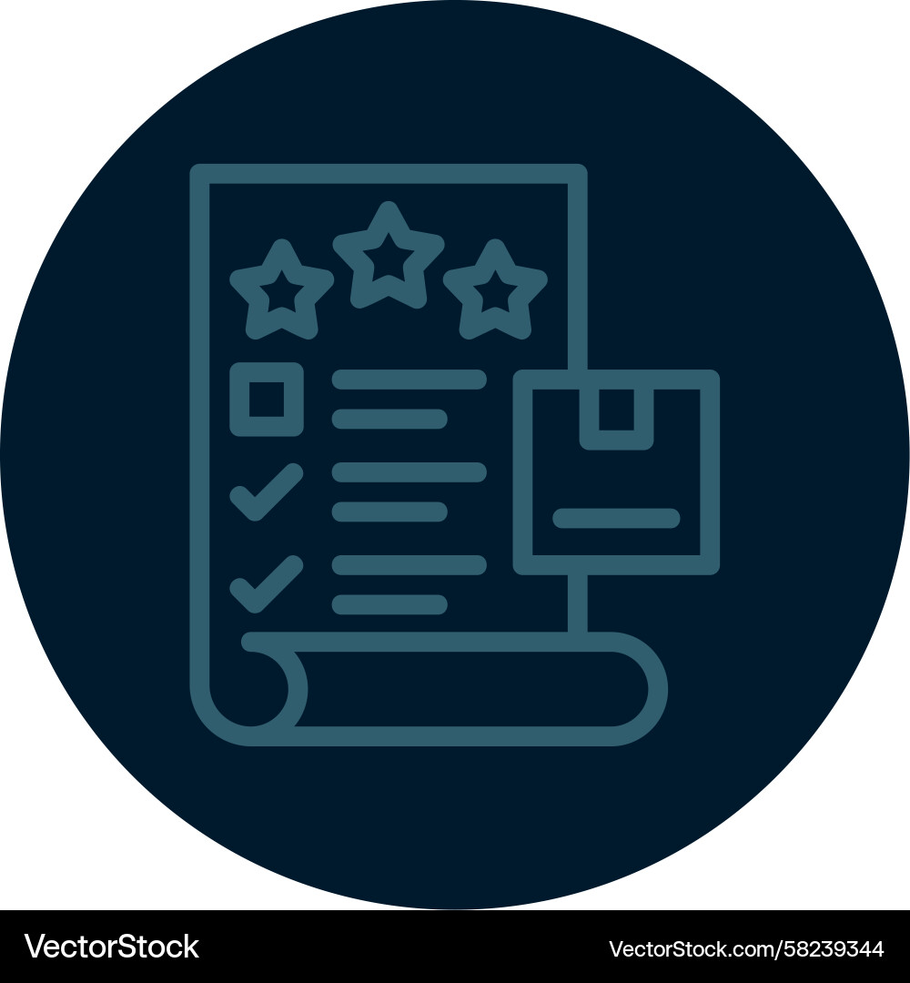 Quality Check Line Icon - Multi Color Vector Image