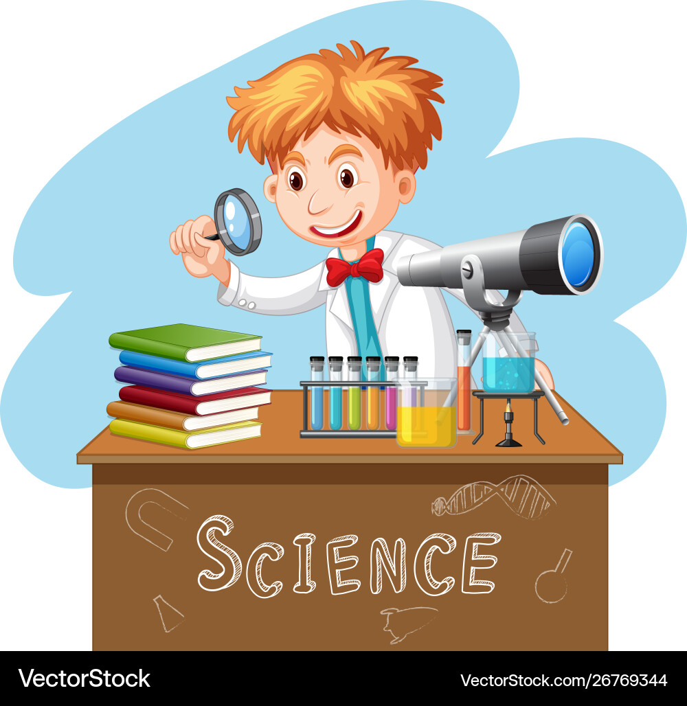 Scientist doing experiment in science lab Scientist doing experiment in science lab vector image