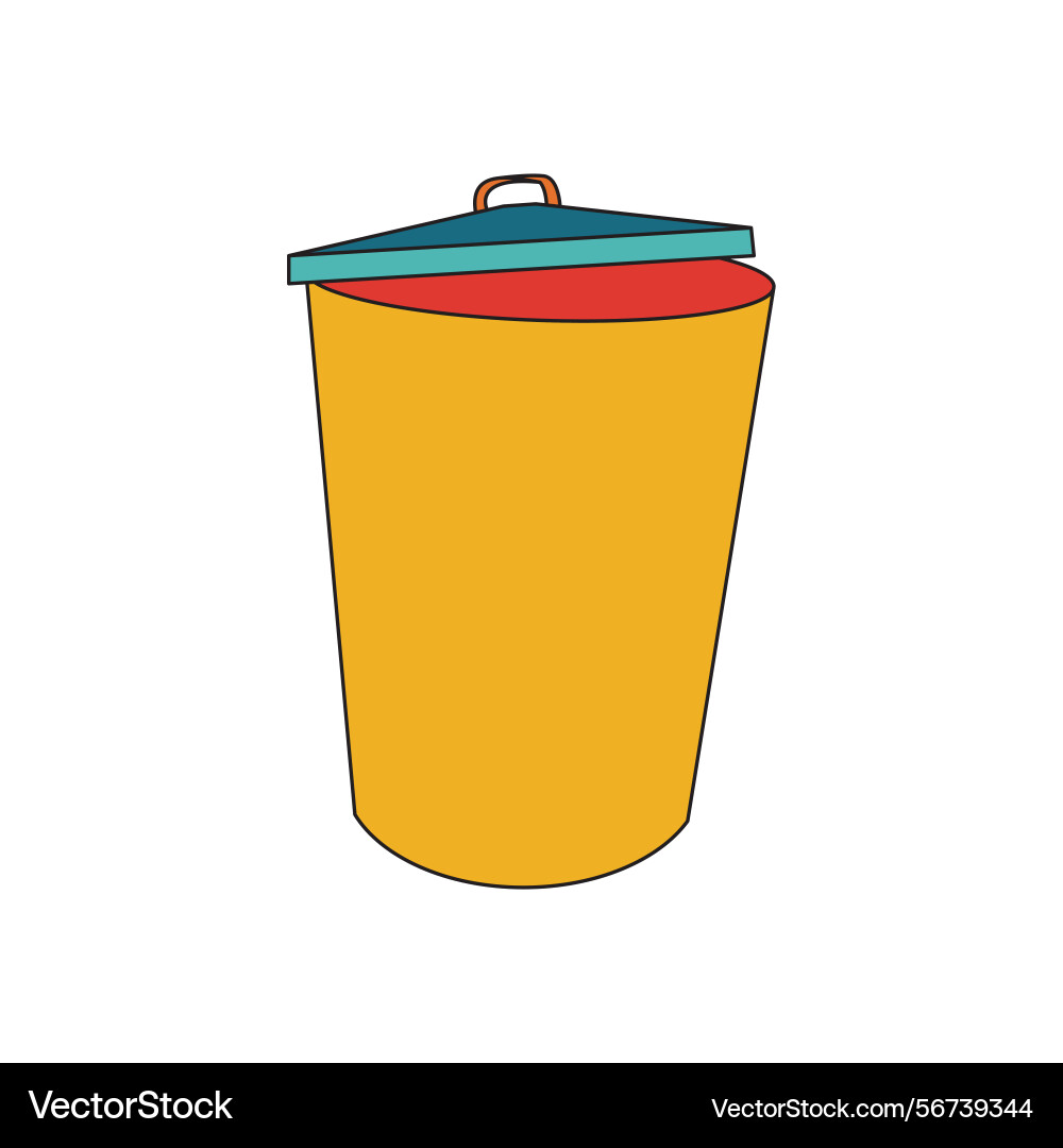 Trash garbage retro with outline Vector Image