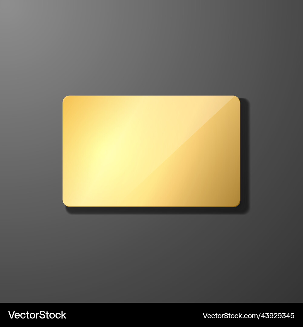 3d realistic blank golden credit card vector image