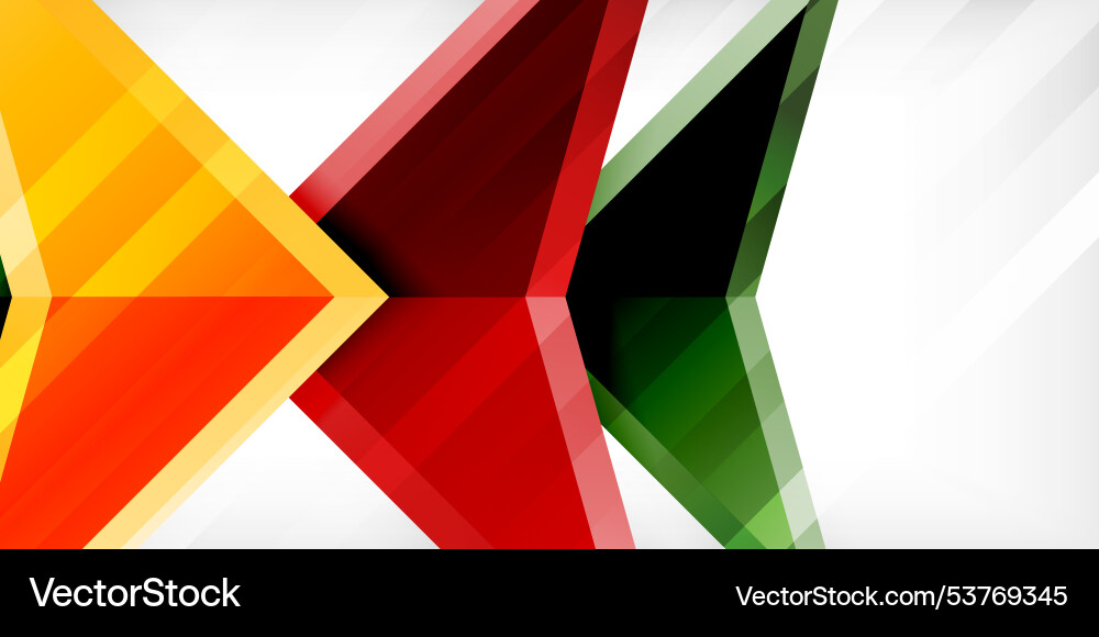 Abstract background color triangles and arrows Vector Image