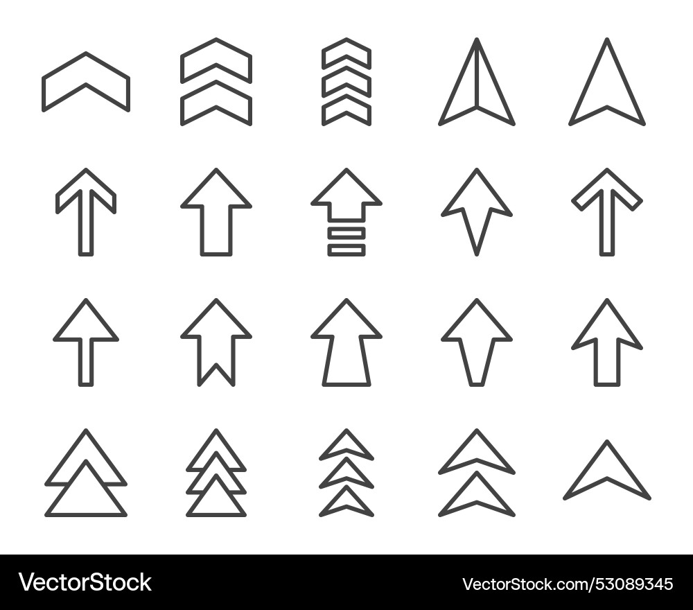 Arrow line icon set Arrow line icon set vector image