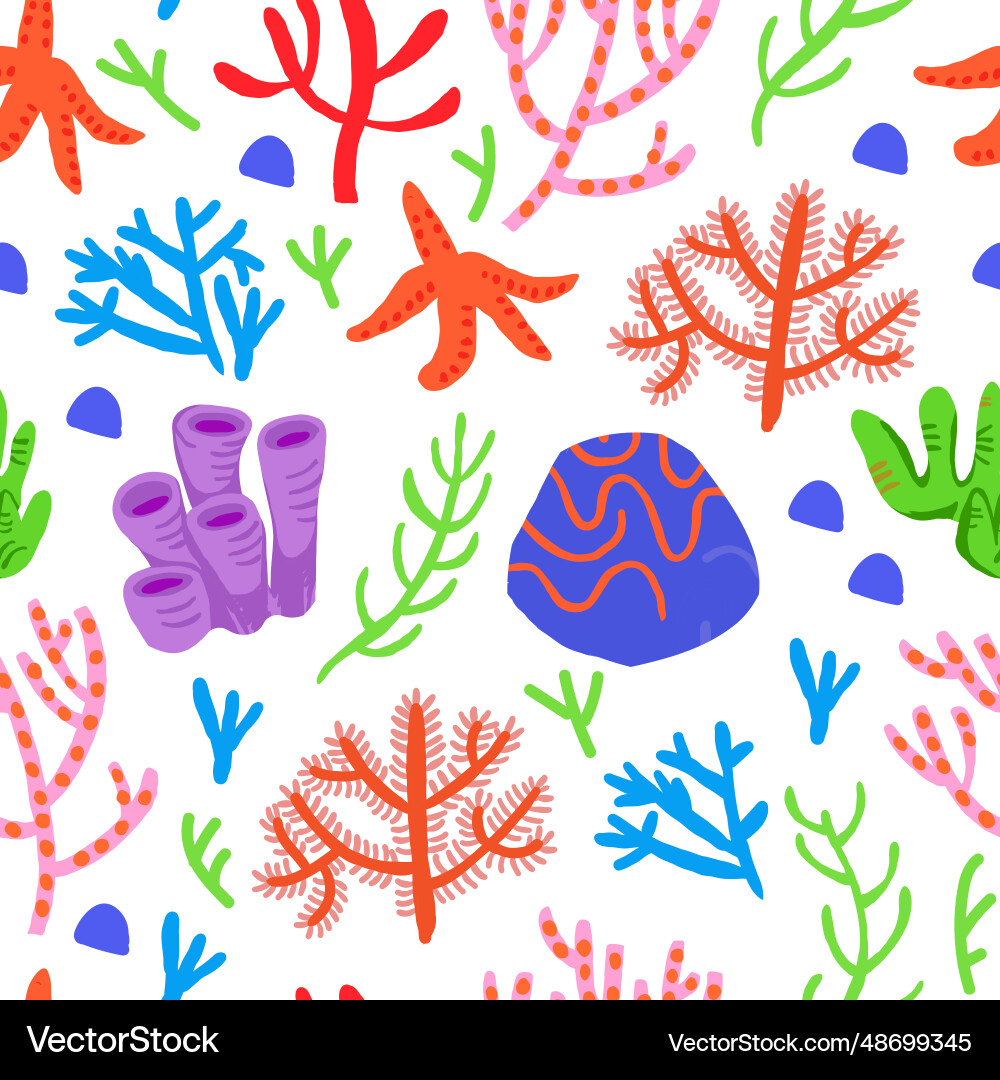 Cute colorful seamless pattern with red Cute colorful seamless pattern with red vector image