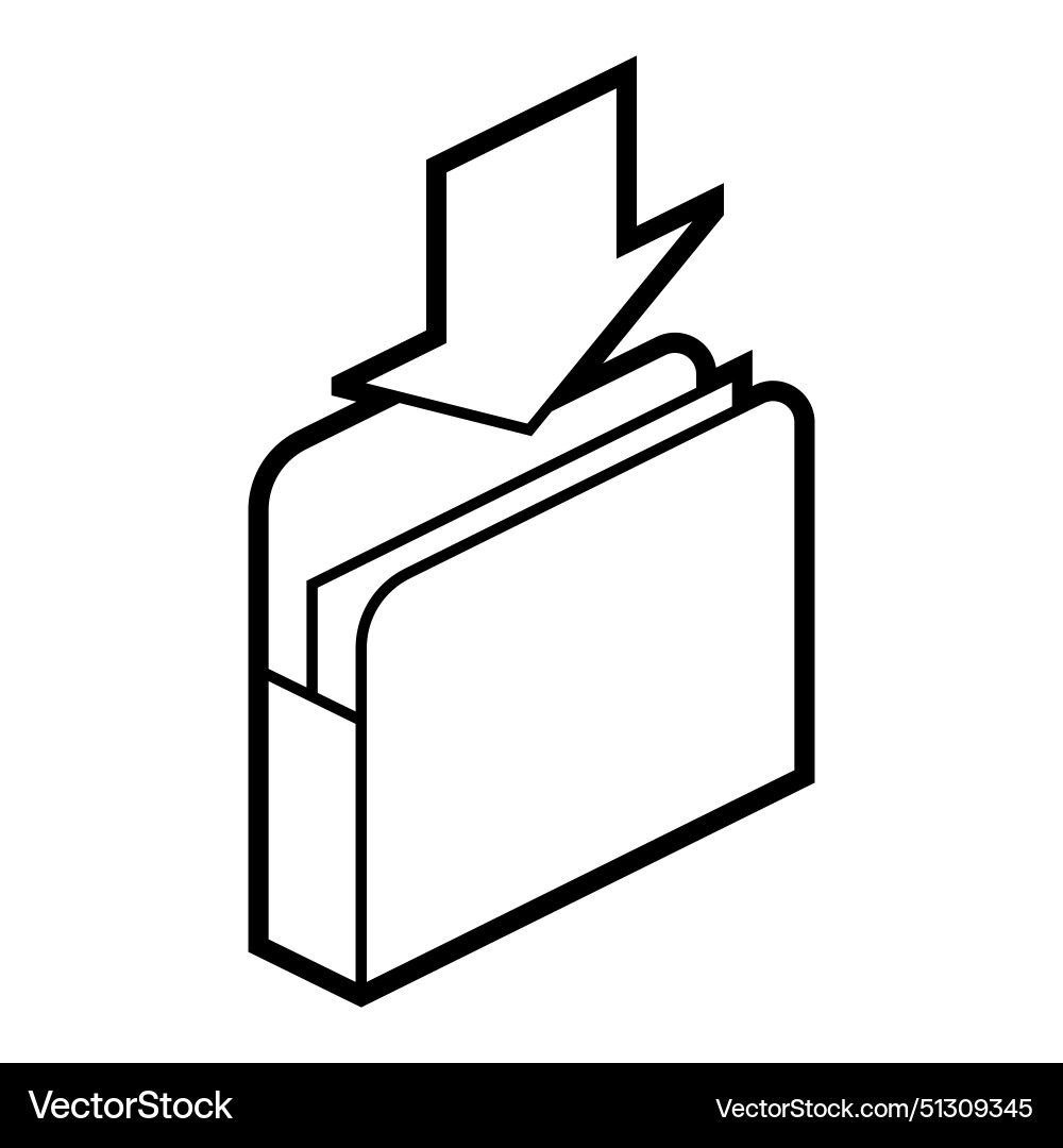 Folder for paper icon in isometry uploading Folder for paper icon in isometry uploading vector image