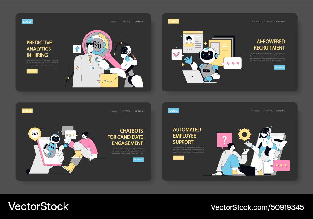 Hr Automation set implementieren Prädiktion Hr Automation set implementieren Prädiktion vektorbild