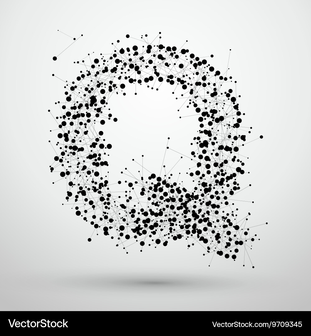 Point line consisting of letters font design vector image