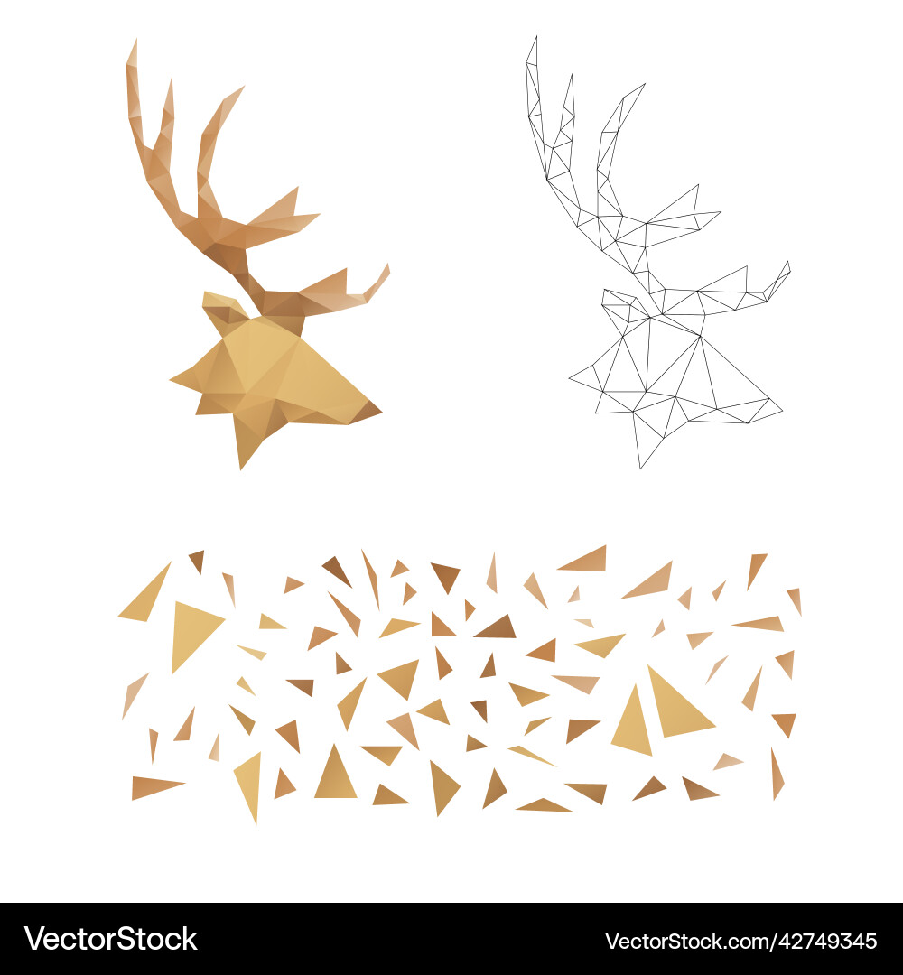 Polygonal puzzle game constructor from triangles Polygonal puzzle game constructor from triangles vector image