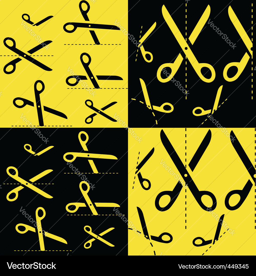 Scissors Cut Lines Vector Image