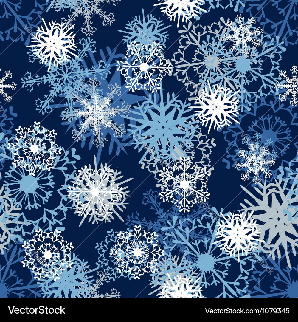 Seamless snowflake pattern vector image