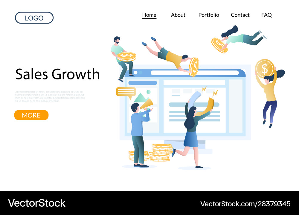Verkaufswachstum Website Landing Page Design Verkaufswachstum Website Landing Page Design vektorbild