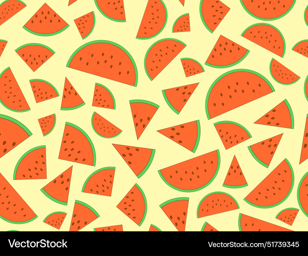 Watermelon seamless pattern triangular slices Vector Image