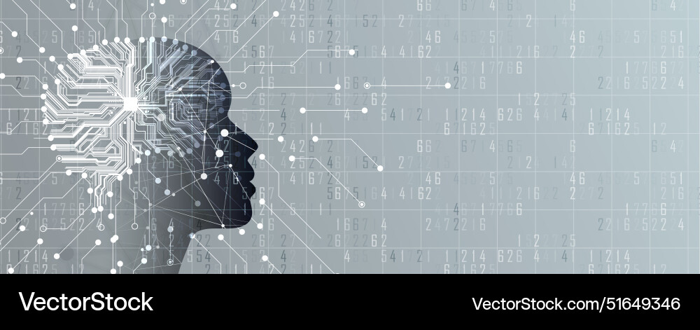 Abstract artificial intelligence cloud computing Vector Image