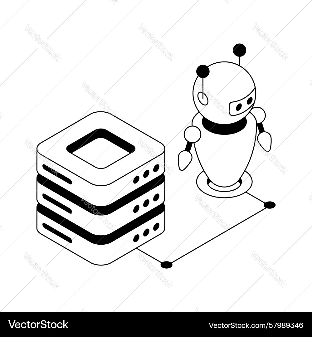 Bot server Vector Image