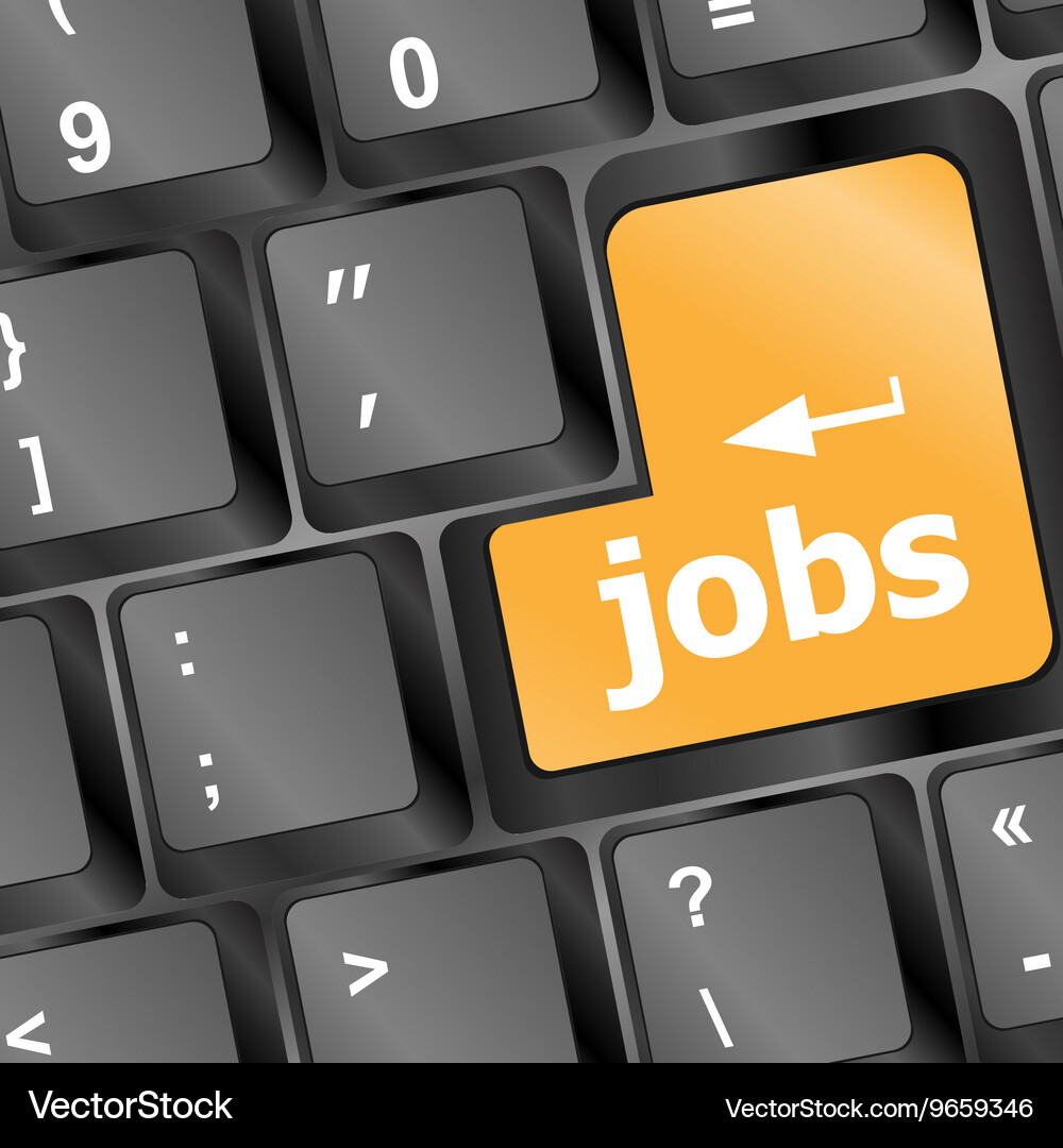 Computer keyboard with job enter key - business Vector Image