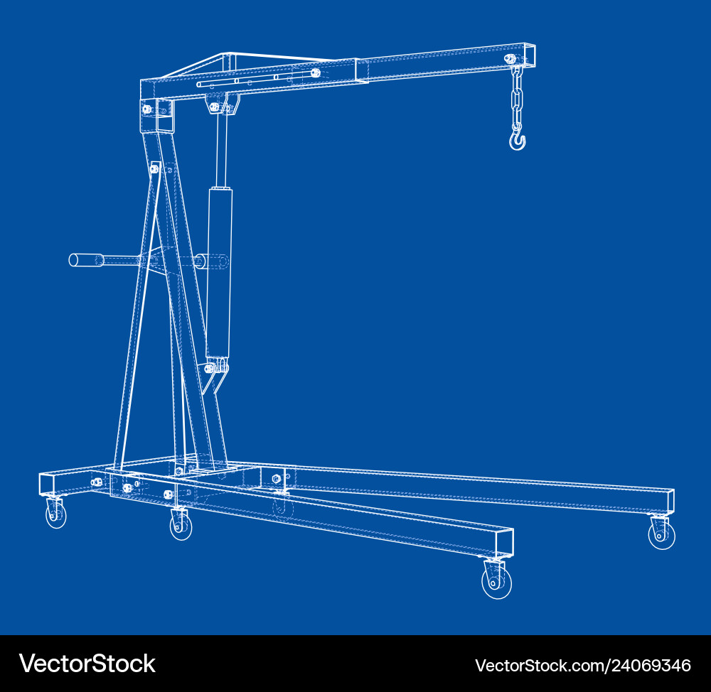 Engine hoist outline rendering of 3d vector image